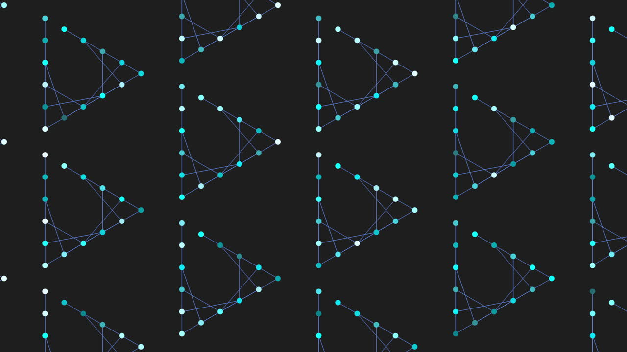 검은 바탕에 있는 파란색 삼각형의 대칭 패턴