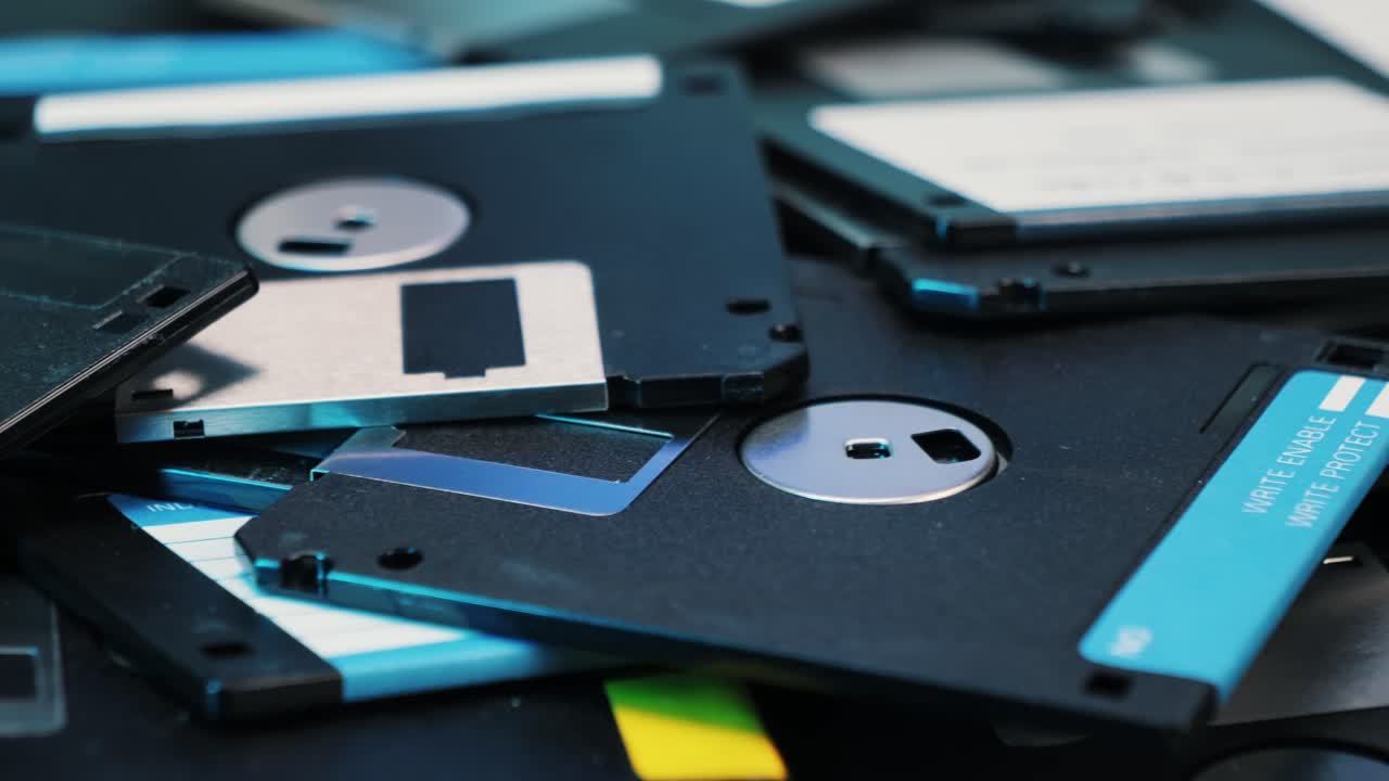 Vintage Floppy Disks and Mouse