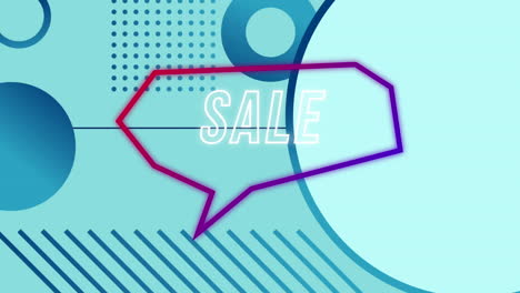 animación del texto de venta en la burbuja de habla retro