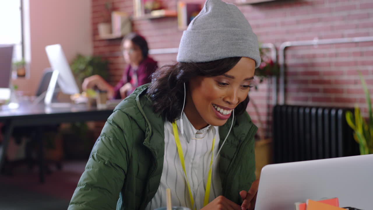 Marketing and advertising employee on video call