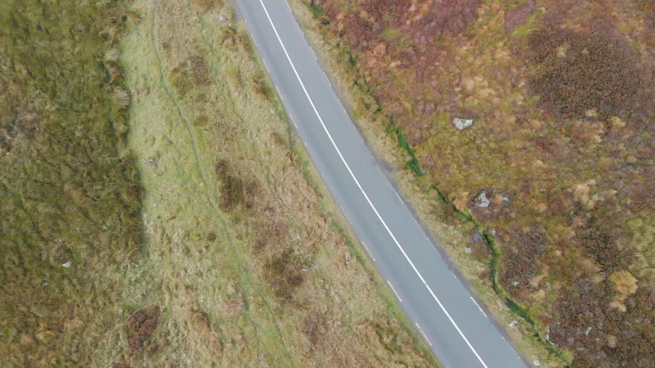 Aerial view of a road in the countryside