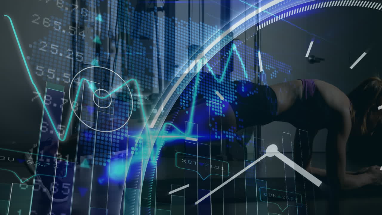 플랜크 운동을 하는 여성에 대한 금융 데이터 처리