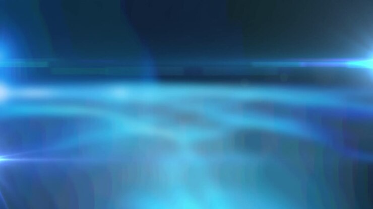 Animation of glowing spot with light trails on blue background