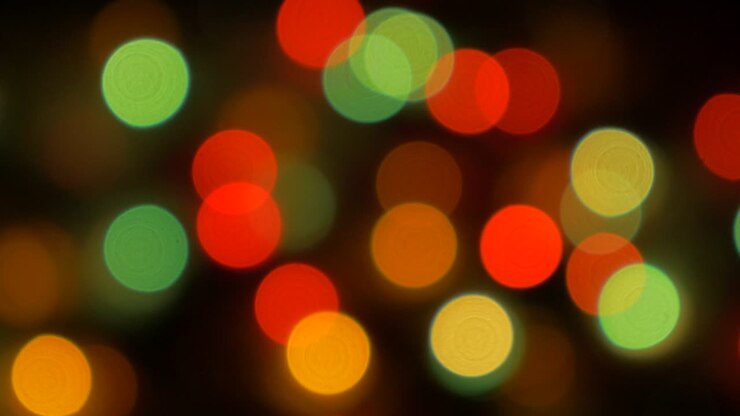 Decorative party glitters out of focus