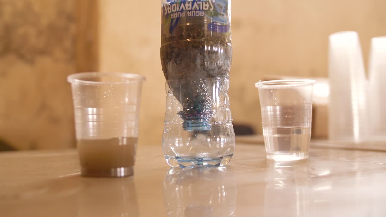 pequeño sistema de filtración de agua casera