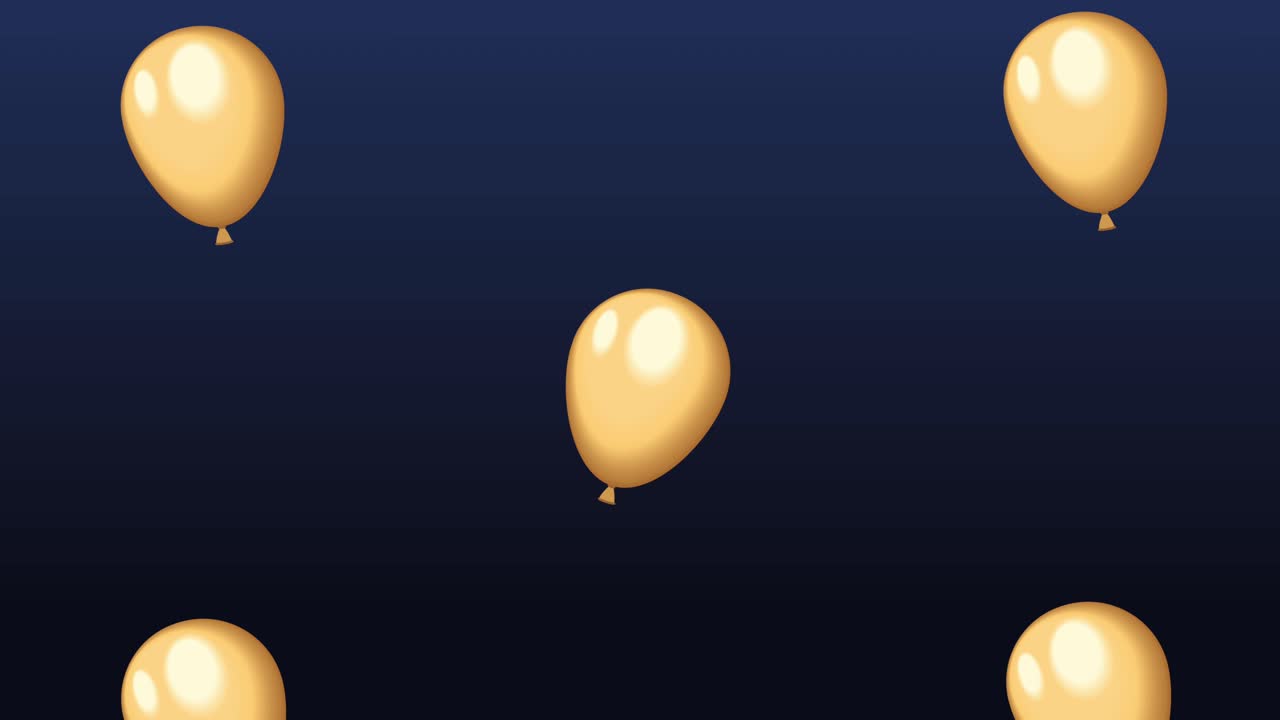 golden balloons helium floating animation