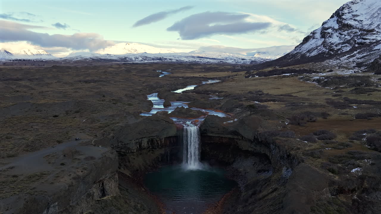 Fast-paced hyperlapse circles Agrio Waterfall, capturing its stunning power and lush surroundings