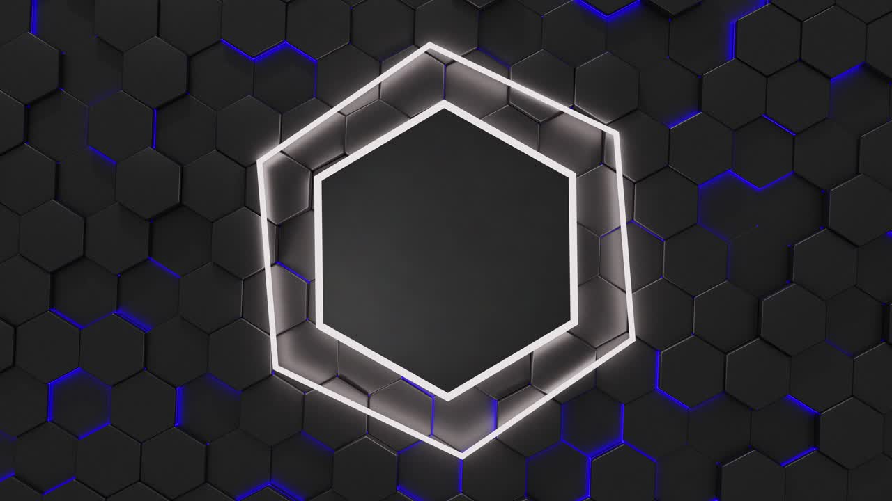 3D animation loop. Empty space for text on an abstract futuristic background