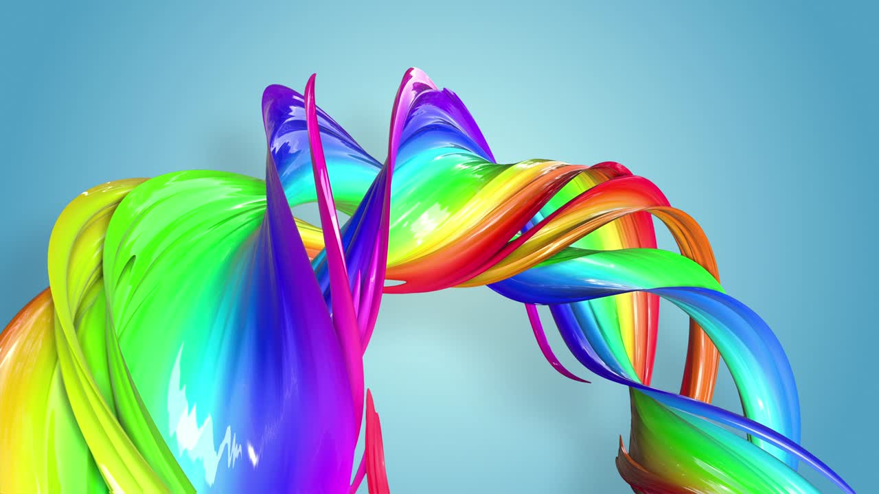 fondo sin costuras abstracto con cintas multicolores. las rayas del arco iris se mueven en círculo y se tuercen. 51