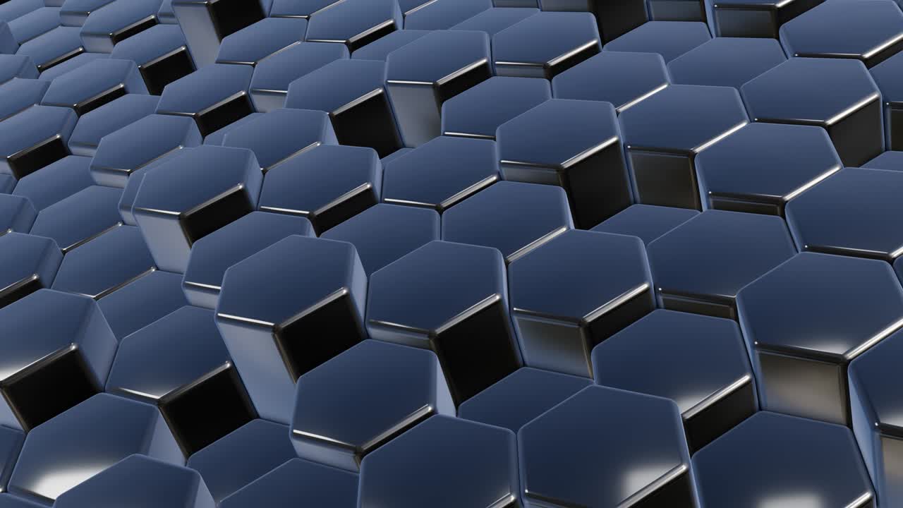 patrón de superficie 3d de hexágonos futuristas negros abstractos,