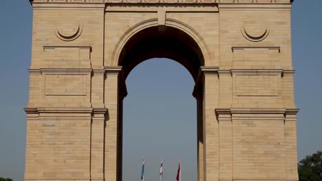 tilting up shot of india gate, new delhi, india
