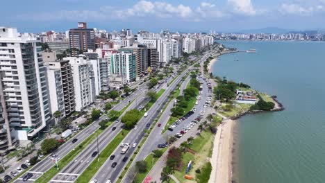 aerial view of florianopolis coastline, brazil