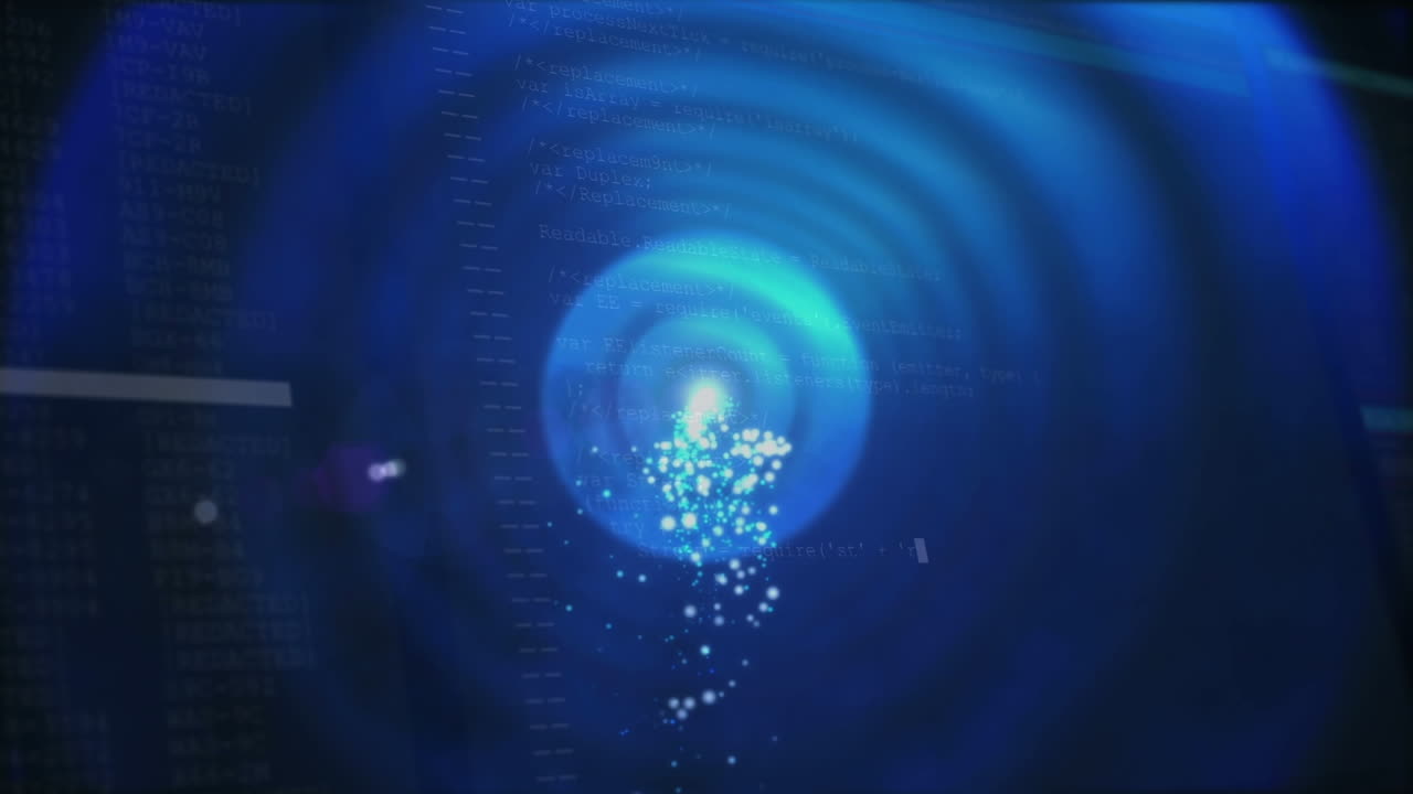 Animation of tunnel made or circles over black background