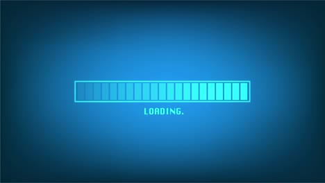 animation loading bar on blue screen technology futuristic background