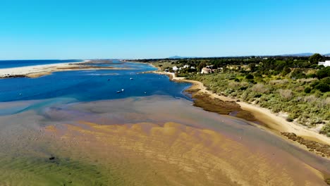 aerial view of ria formosain the portuguese shore near tavira