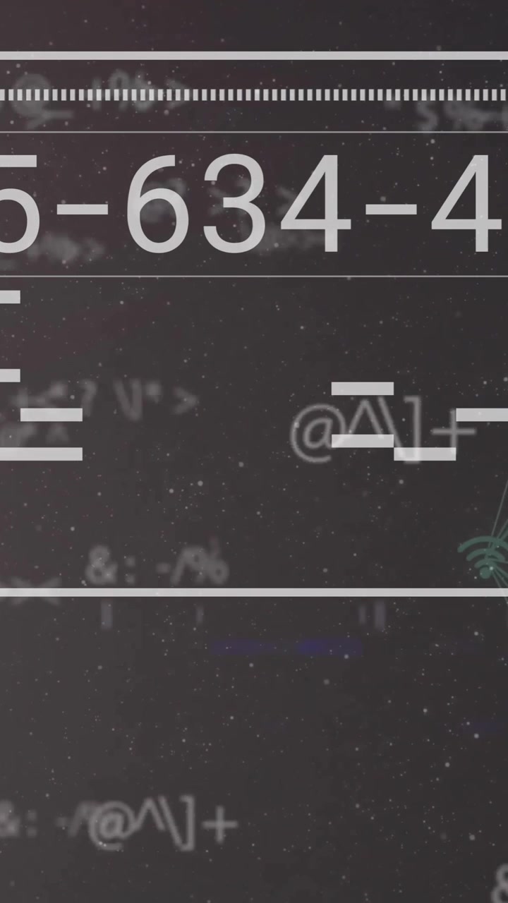 Animation of data processing over dark background