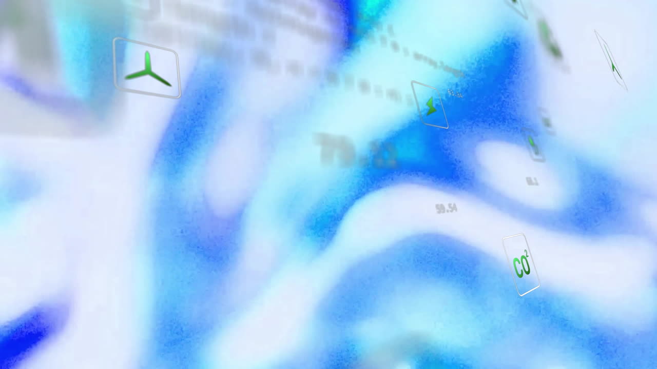 에코 아이콘의 애니메이션 데이터 처리가 초점 밖의 반이는 배경