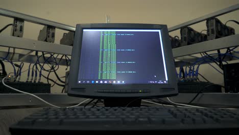 crypto currency. farm with video cards. bitcoin.