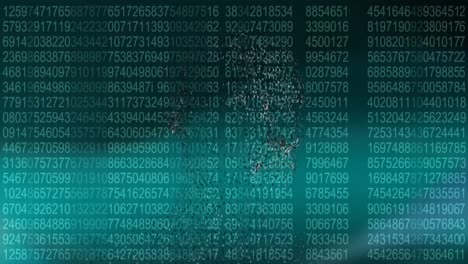 Animation of data processing over digital human head spinning