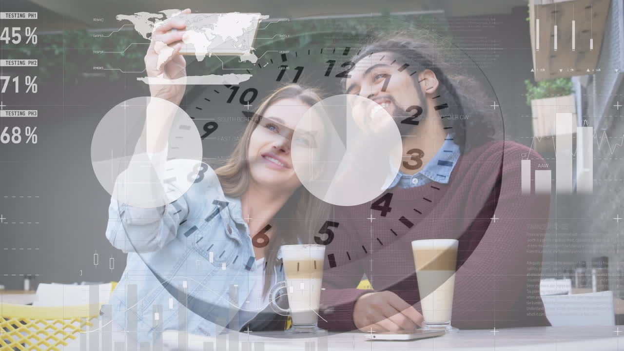 사람 들 을  ⁇ 는 시계 와 분자 들 의 애니메이션