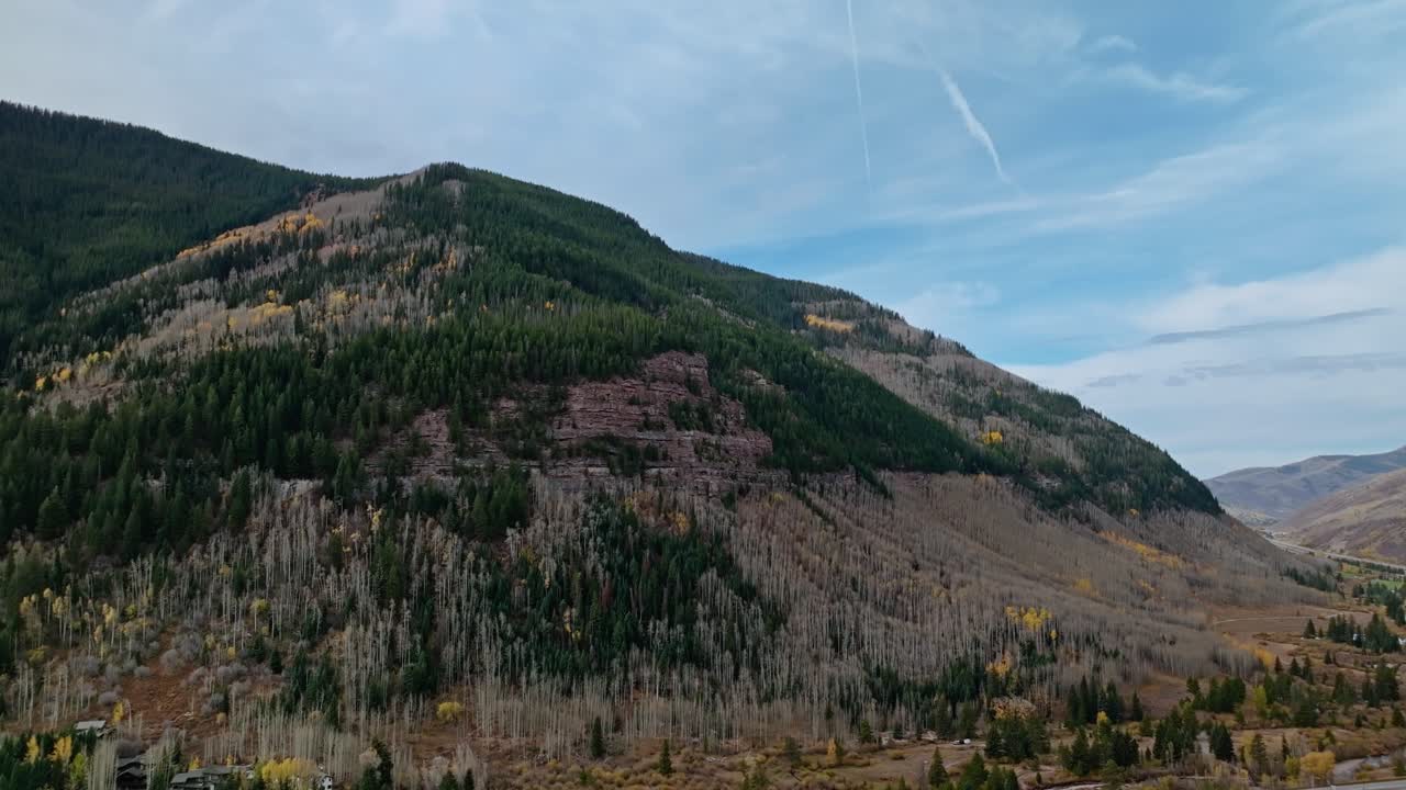 Aerial View of a Mountain Landscape in Autumn