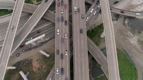 this video is about a birds eye view of rush hour traffic on major freeway in houston