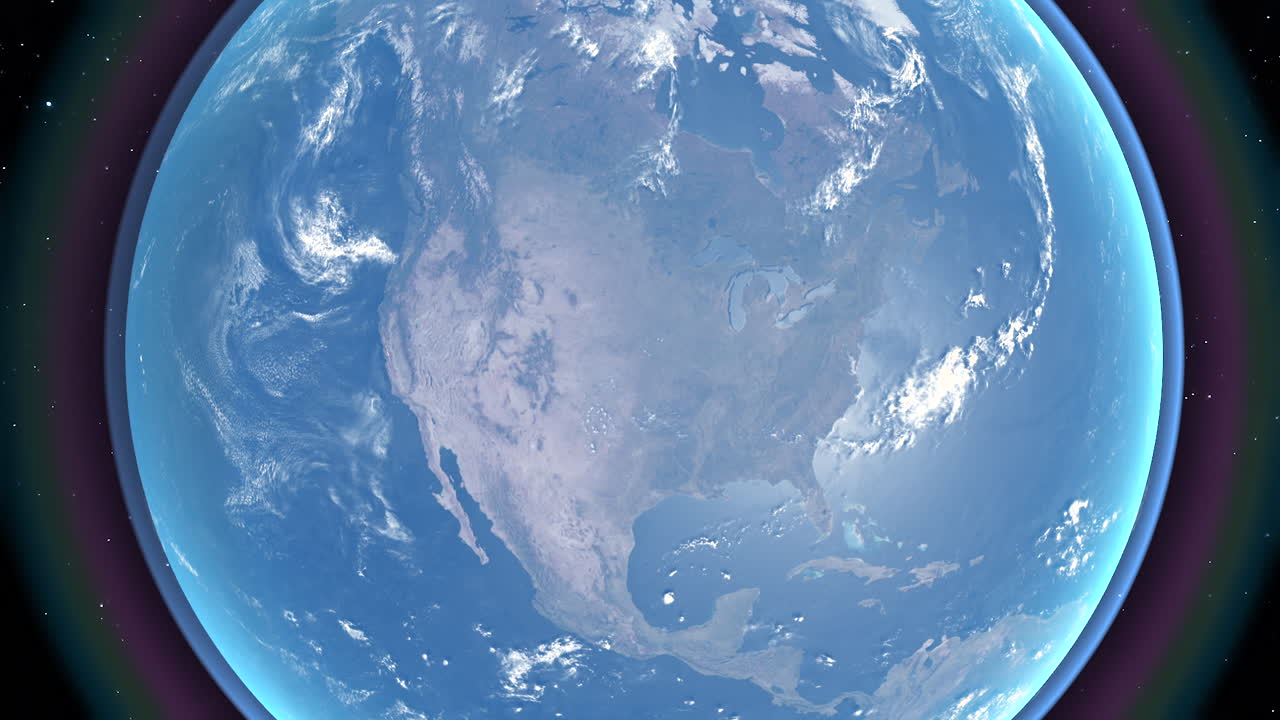 Earth from Space with North and Central America View