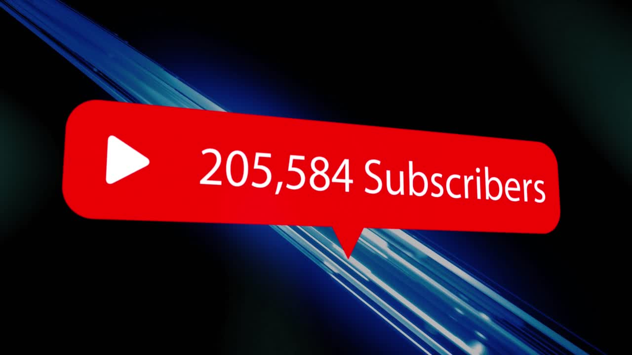 animación de suscribirse y aumentar los números en fondo negro