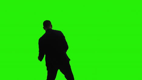 businessman silhouette on green screen