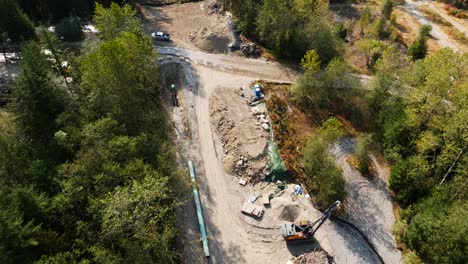construction of the tmx oil and gas pipeline in british columbia canada