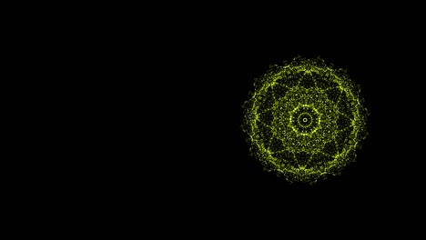 video de patrón de caleidoscopio abstracto que se ensancha y se estrecha en la repetición de colores sobre un fondo negro.