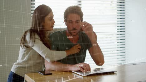 Financial-curve-over-young-couple.