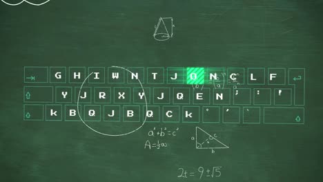 animation of moving mathematical formulas on dark background