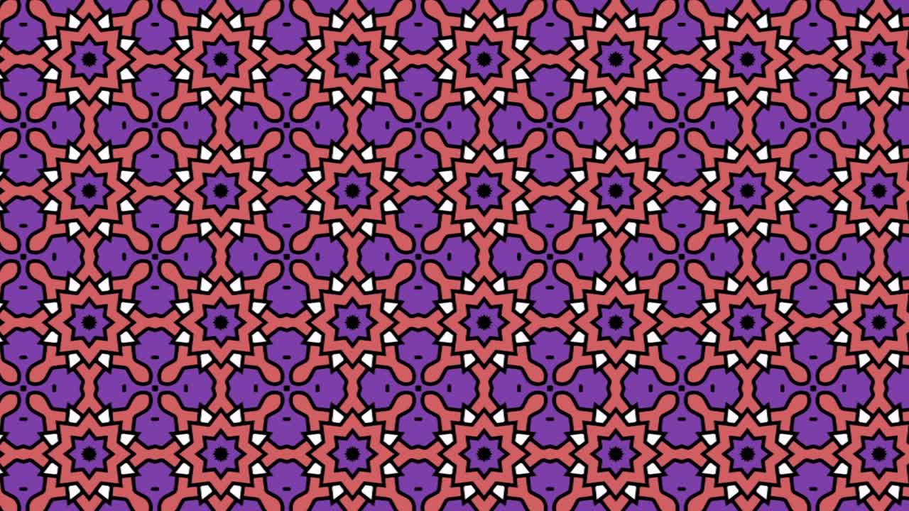 Beautiful abstract background animation with colorful seamless tile patterns