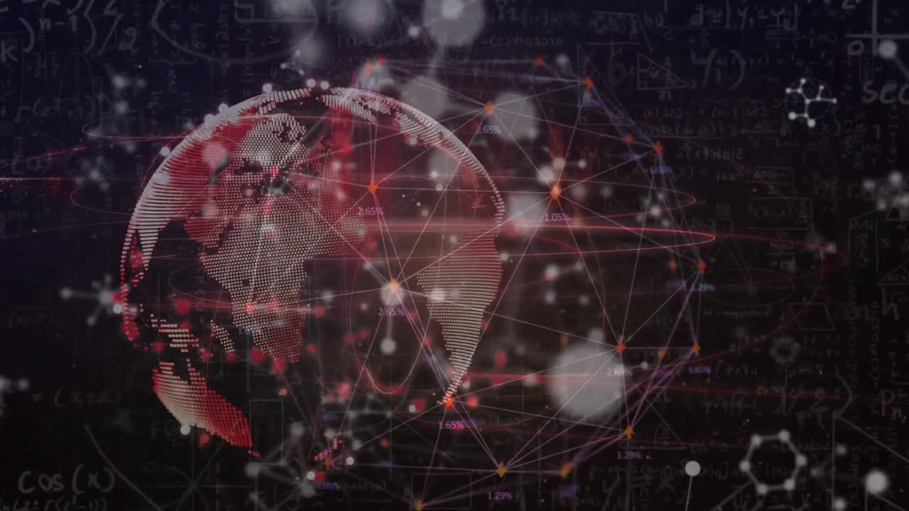 animación del cerebro del planeta con una red de conexiones