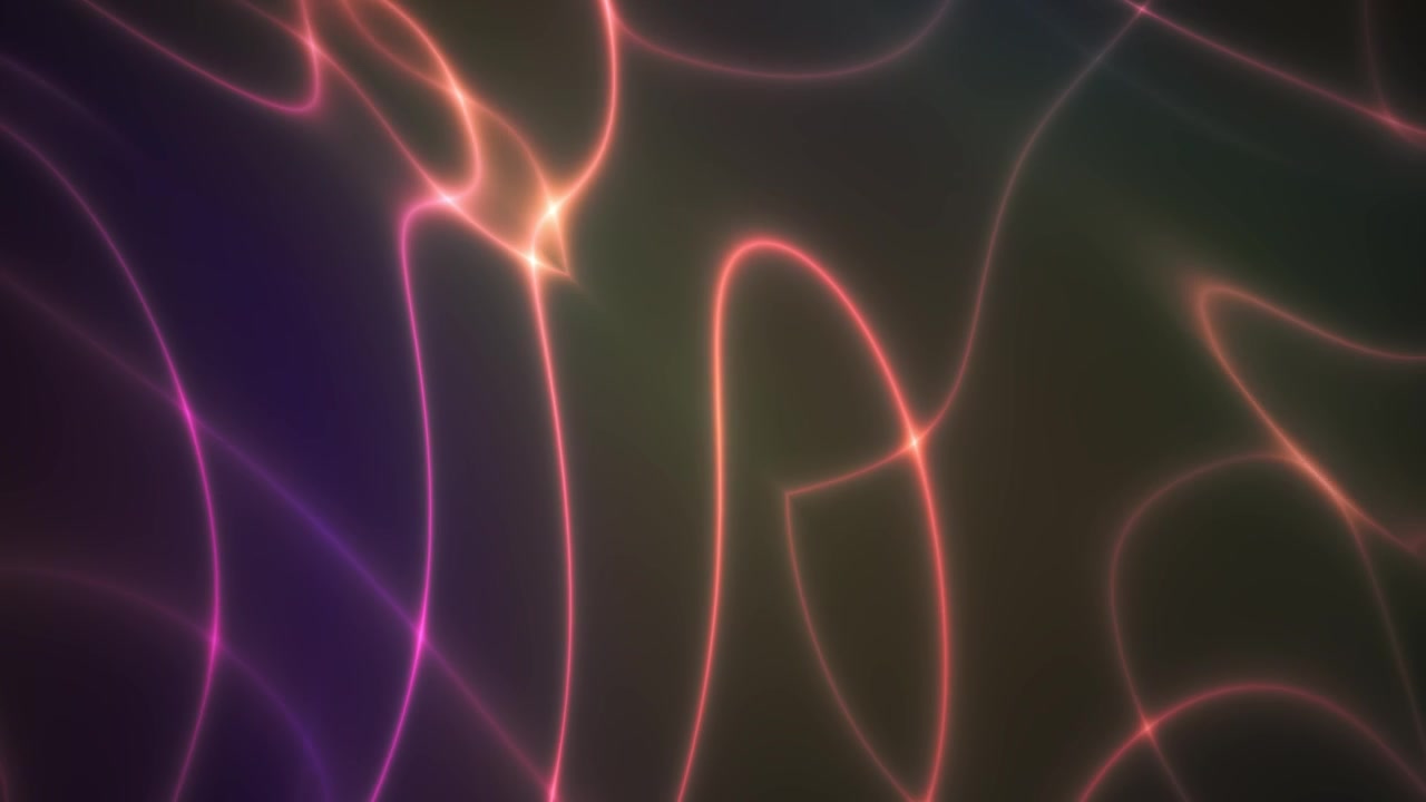 Abstracte Gloeiende Neonlijnen die Vloeiend Bewegen
