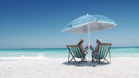 couple in love enjoying free time on the beach together