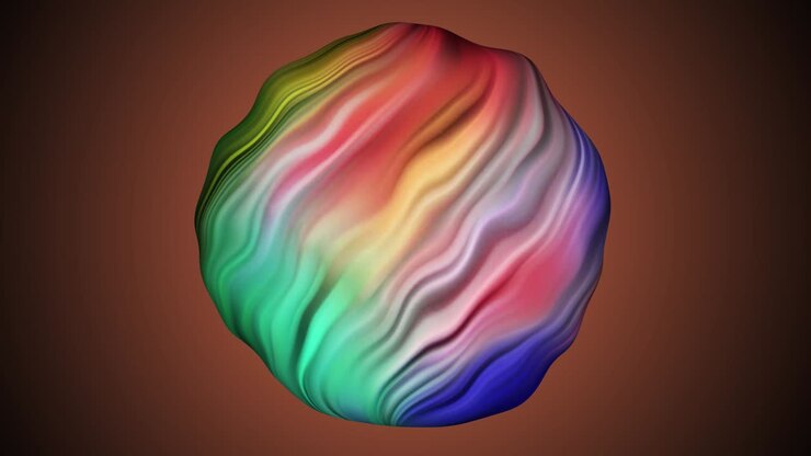 Spinning Abstract sphere on gradient background. Rotating sphere animation.