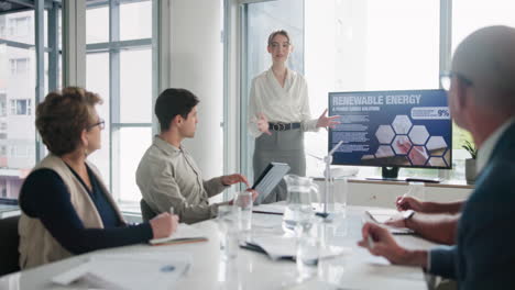 business meeting about renewable energy