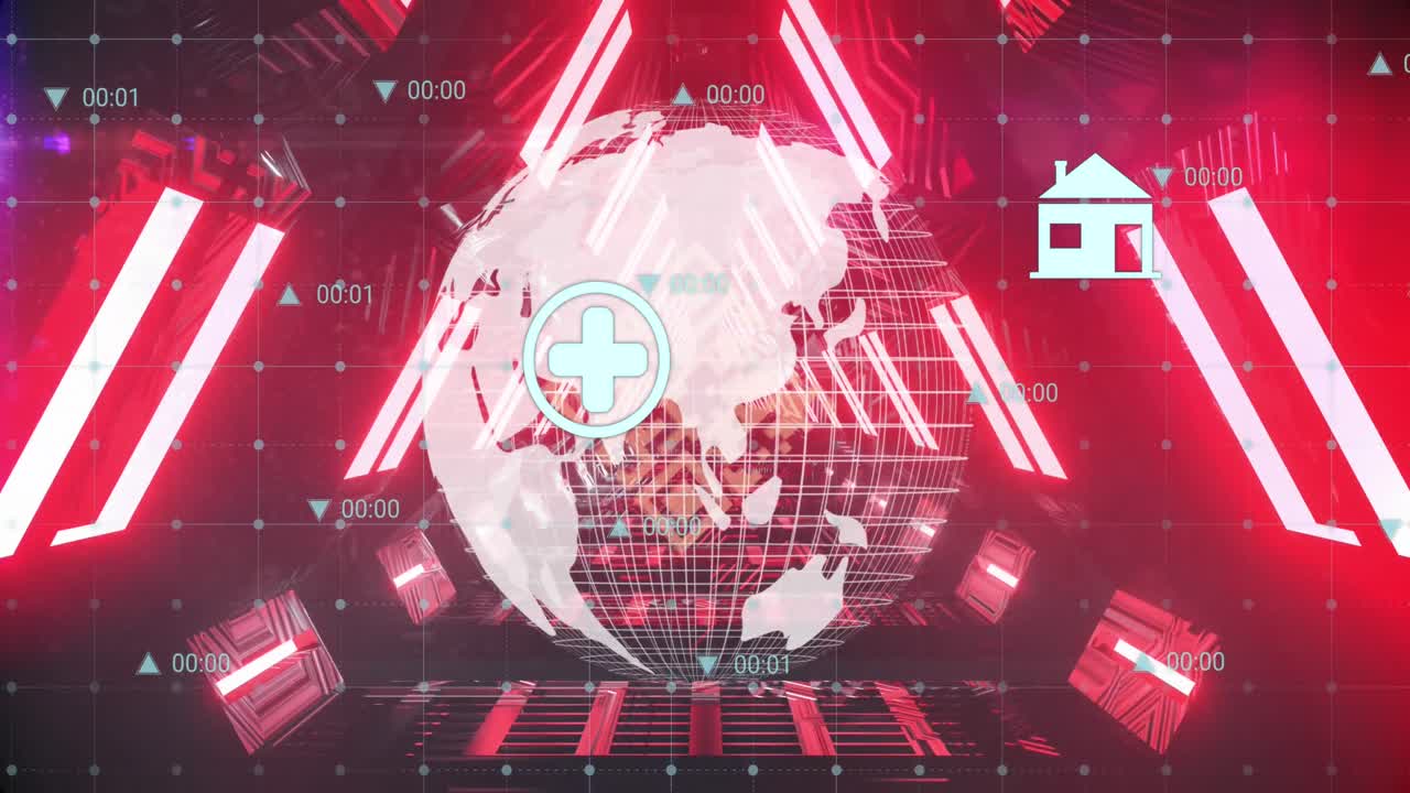 animación del globo y el túnel sobre el procesamiento de datos.