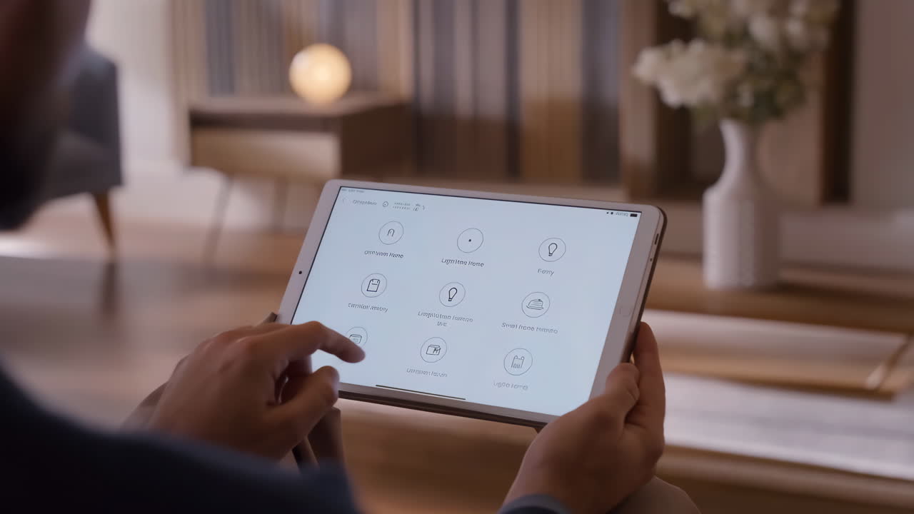 Smart Home Control App on Tablet