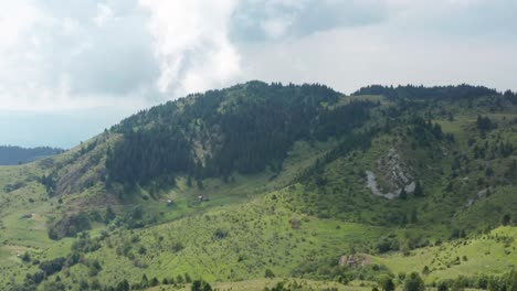 beautiful quiet green mountains of jadovnik in serbia - aerial