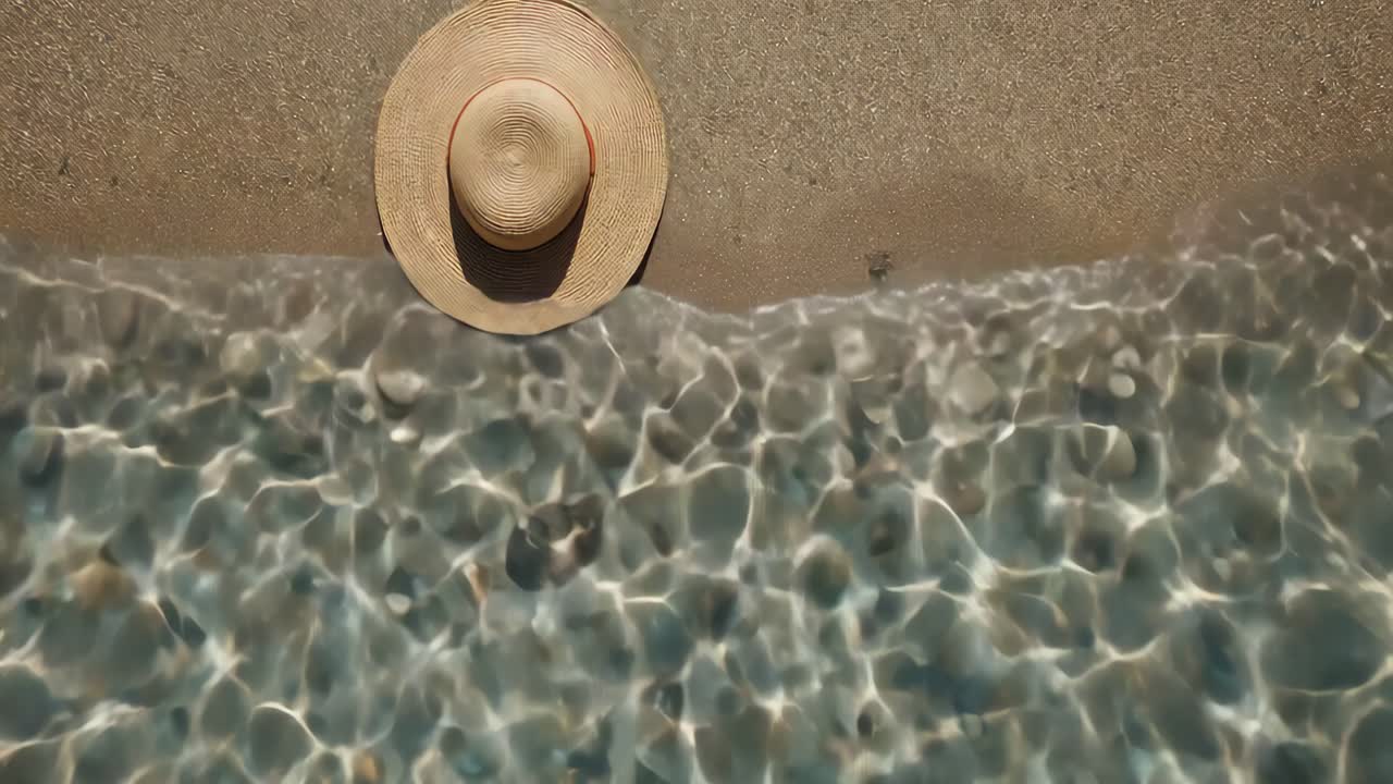Beach scene with hat