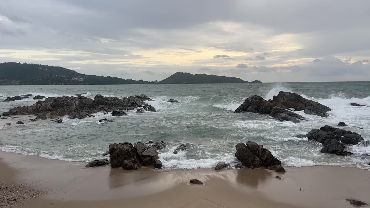 Patong beach phuket town city thailand andaman sea dusk sunset