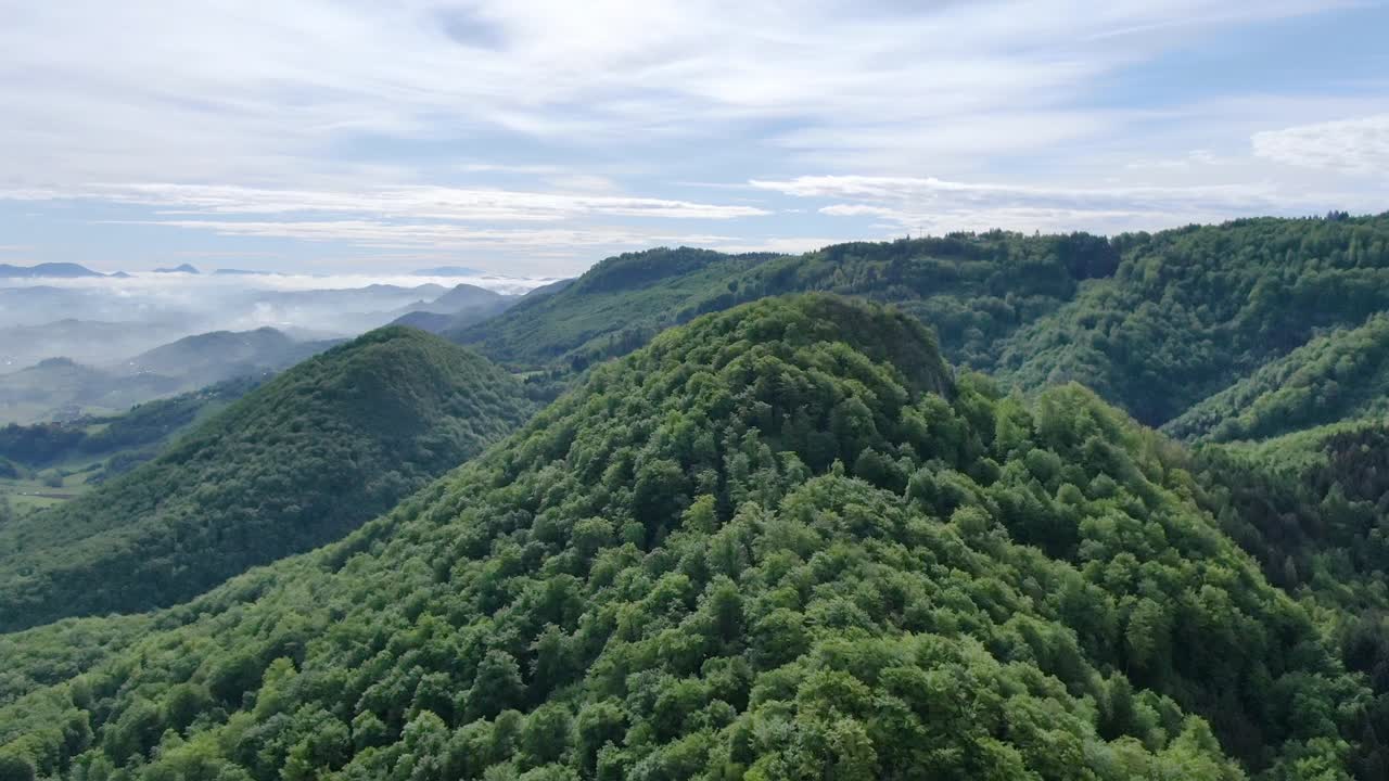 Breathtaking Nature Landscape in the Mountains of Slovenia, Aerial Drone