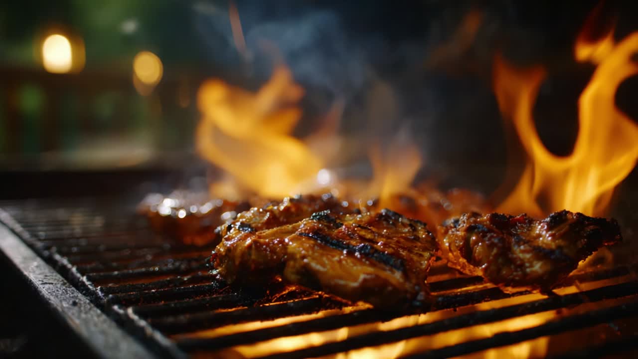 Sizzling Barbecue Chicken: A Culinary Delight of Flavorful Grilling, Where Juicy Chicken Breasts and Thighs are Charred Perfectly Over Open Flames, Creating an Irresistible Aroma and Visual Feast