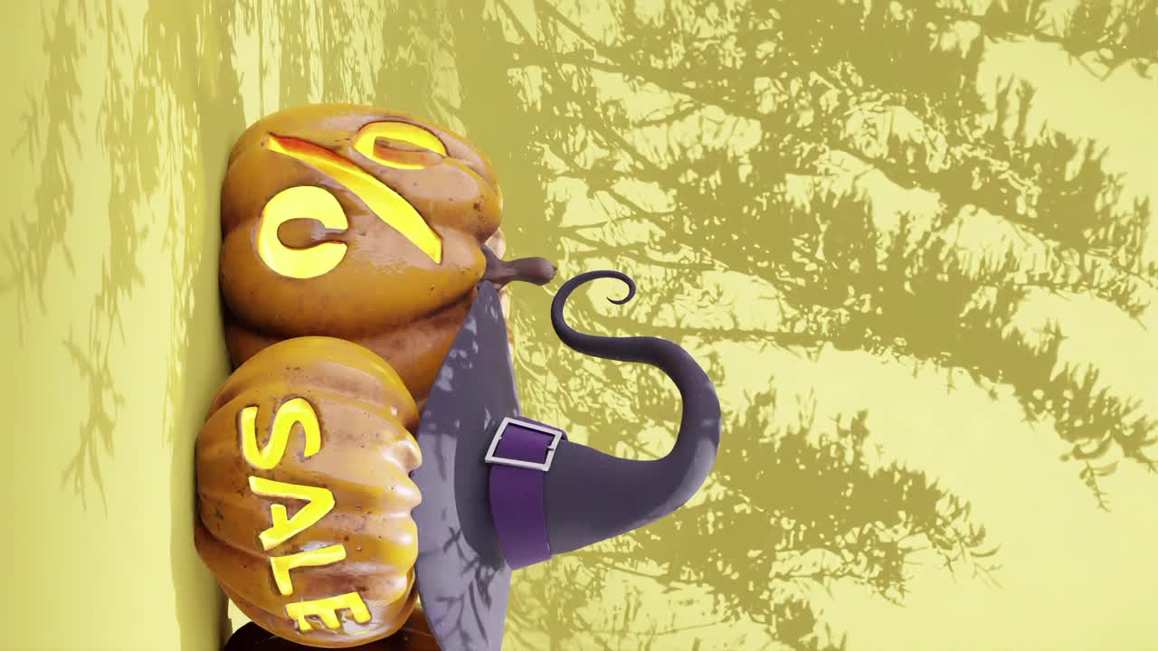 publicidad ventas de halloween animación calabazas verticales