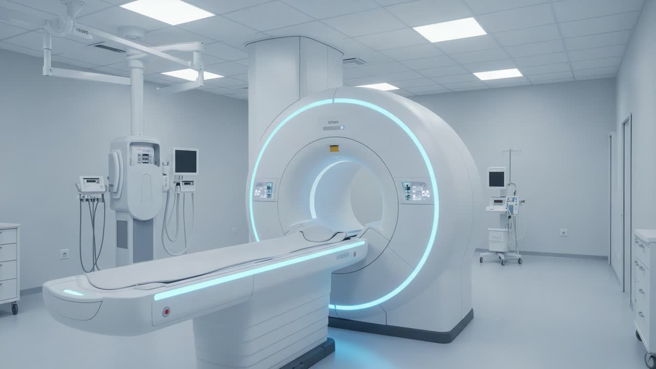 Explore the Advanced MRI Machine in a Modern Medical Facility: A High-Tech Environment for Accurate Imaging and Diagnosis, Showcasing Innovation and Care