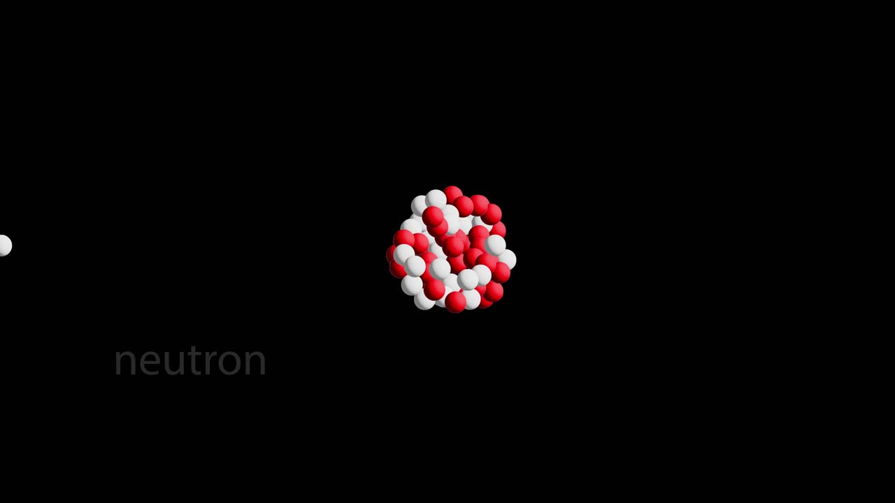 핵분열 과정과 에너지 방출을 묘사합니다.
