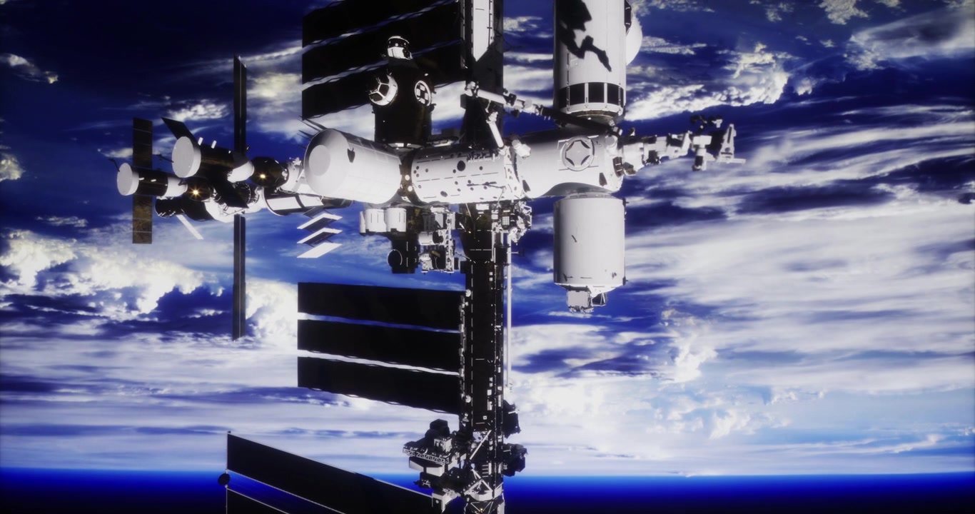 Orbiting space station showcases advanced technology in low earth orbit